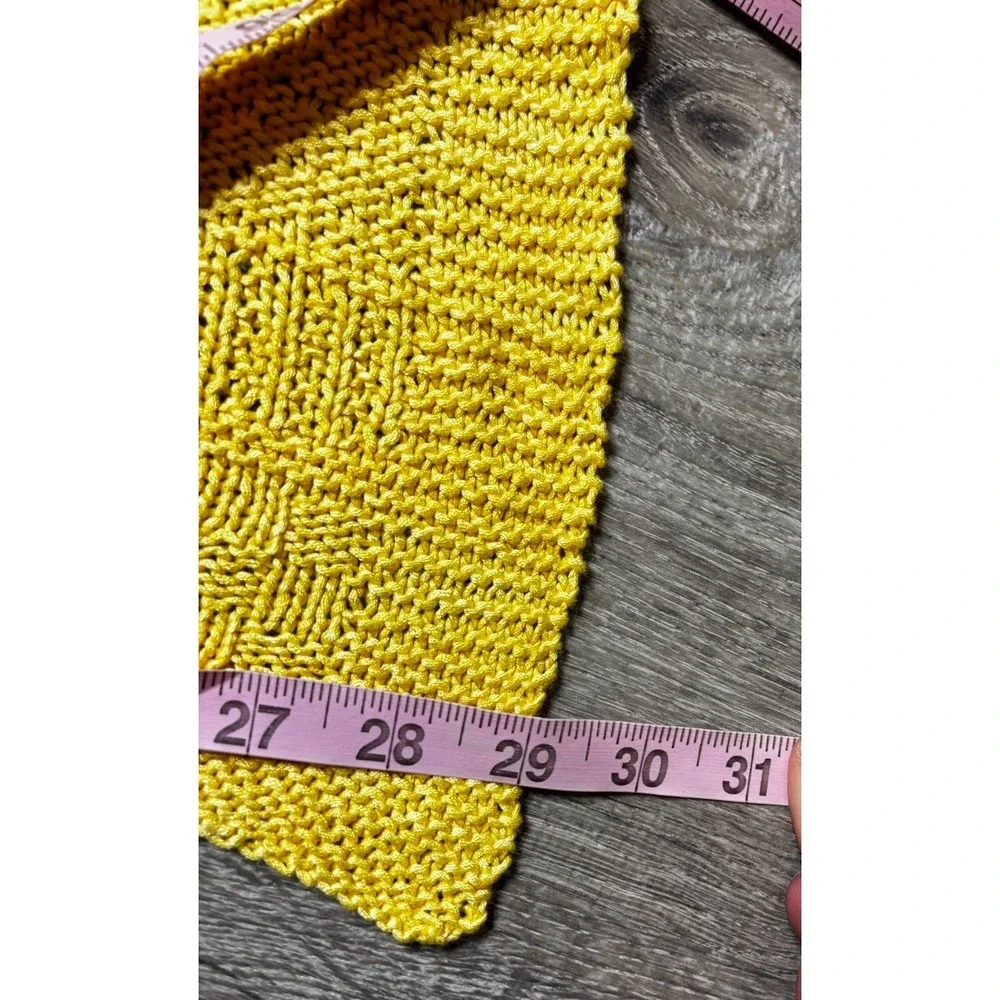 Hand Knitted‎ Infant Baby Toddler Yellow White Blanket Gift 31